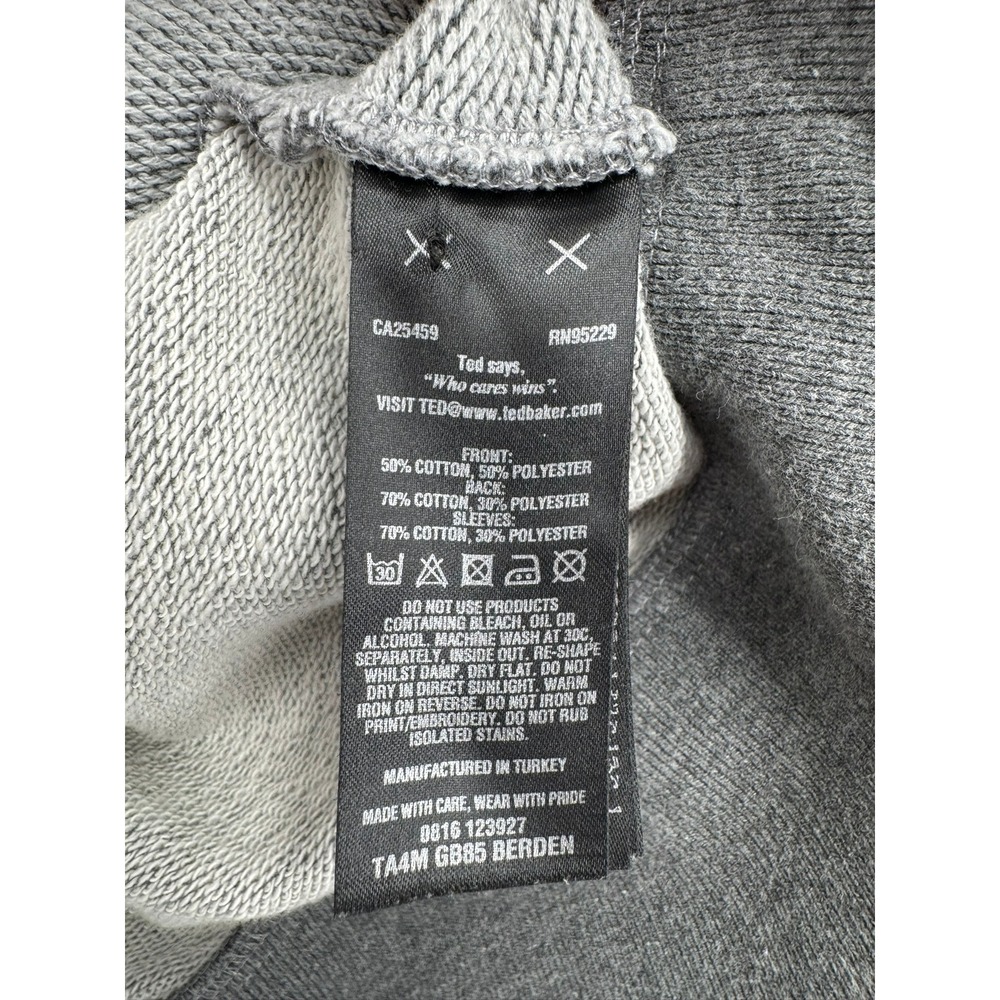 Ted Baker Berden Cardigan Men 3 Grey Shawl Collar Button Knit TA4M GB85 - Picture 6 of 9